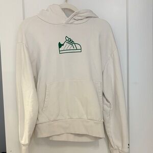 adidas Cream Hoodie with Green Logo